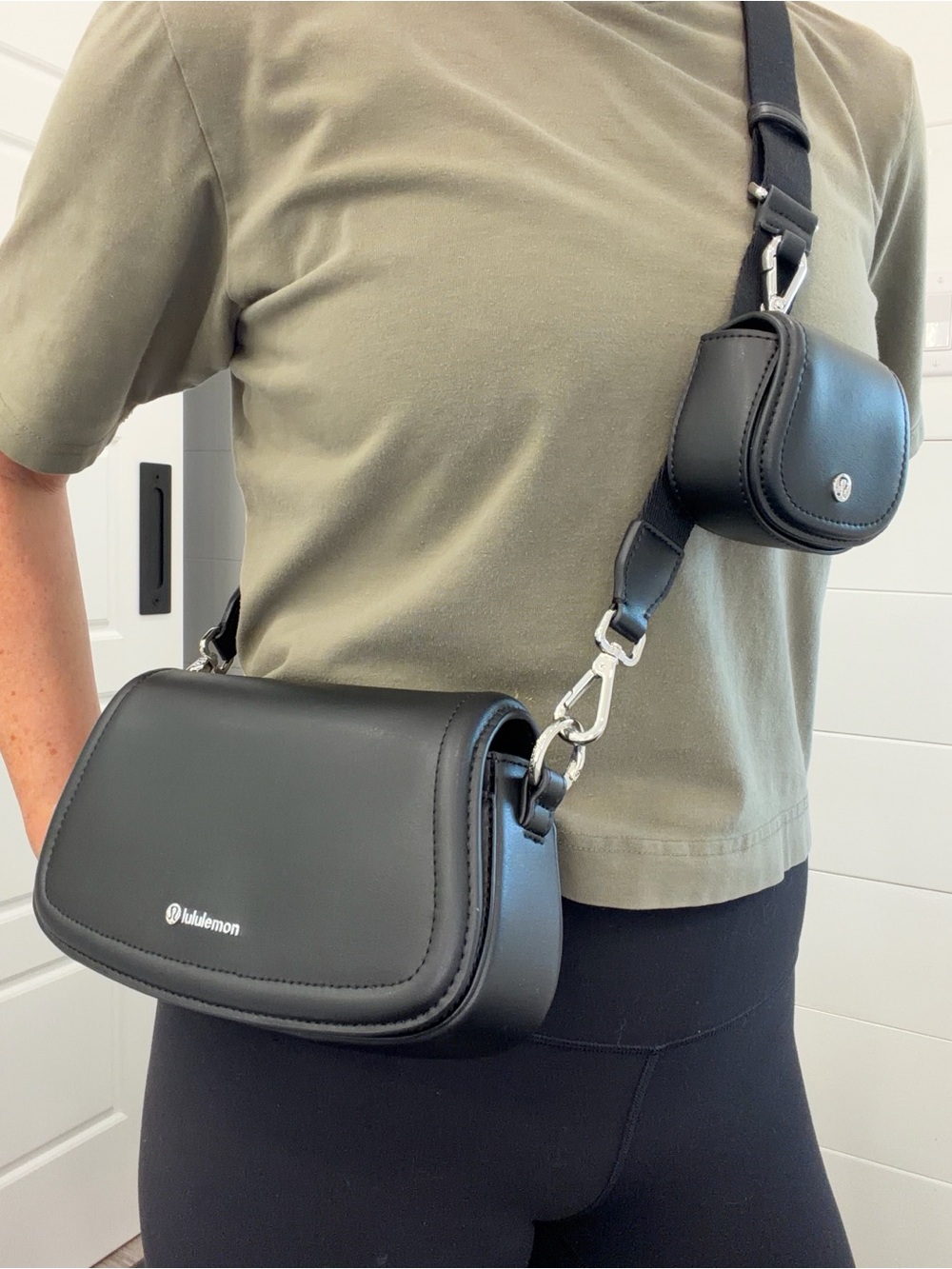 lululemon athletica Black Leather-Look Crossbody with Detachable Mini Pouch - Picture 2 of 8